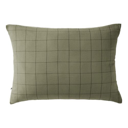 Taie D'oreiller Tissé-teint Grands Carreaux Déco Gaïa Match 60 X 60 Cm et 50 X 70 Cm Gaze De Coton