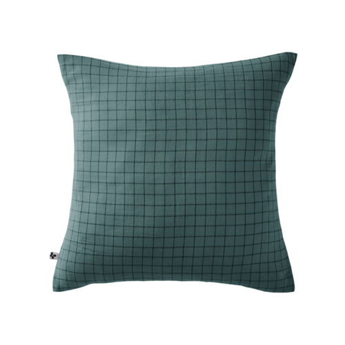 Taie D'oreiller Tissé-teint Petits Carreaux Déco "gaïa Mix" 60 X 60 Cm et 50 X 70 Cm "gaze De Coton"