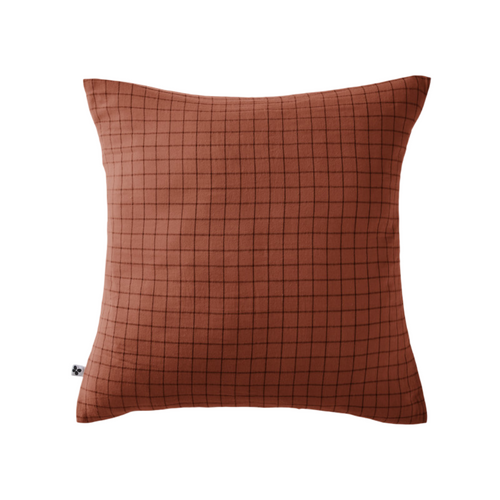 Taie D'oreiller Tissé-teint Petits Carreaux Déco "gaïa Mix" 60 X 60 Cm et 50 X 70 Cm "gaze De Coton"