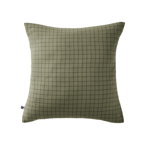 Taie D'oreiller Tissé-teint Petits Carreaux Déco "gaïa Mix" 60 X 60 Cm et 50 X 70 Cm "gaze De Coton"