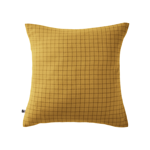 Taie D'oreiller Tissé-teint Petits Carreaux Déco "gaïa Mix" 60 X 60 Cm et 50 X 70 Cm "gaze De Coton"