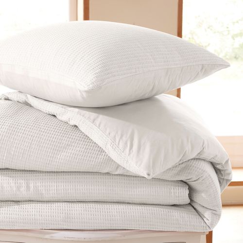 Parure De Couette "nid D'abeille" 240 X 220 Pour Lit 2 Places 140 à 160 Cm