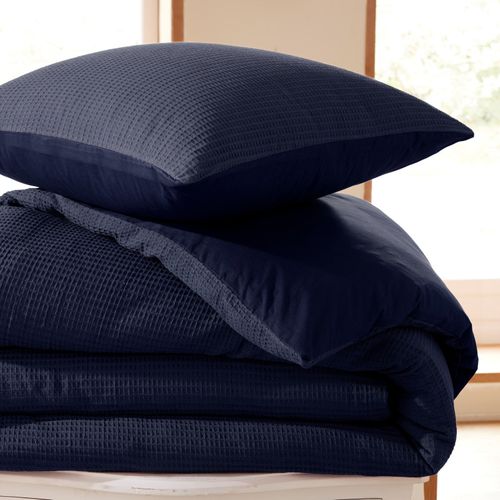 Parure De Couette "nid D'abeille" 140 X 200 Pour Lit 1 Place