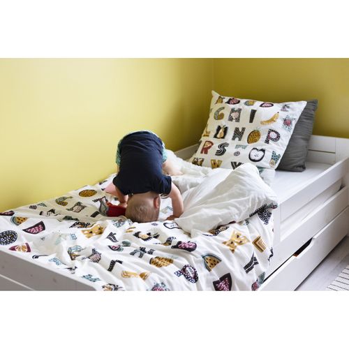 Parure De Couette 140 X 200 "minots" Réversible 100% Coton / 57 Fils/cm²