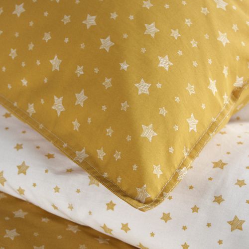 Parure De Couette 140 X 200 "happy Stella" Réversible 100% Coton / 57 Fils/cm²