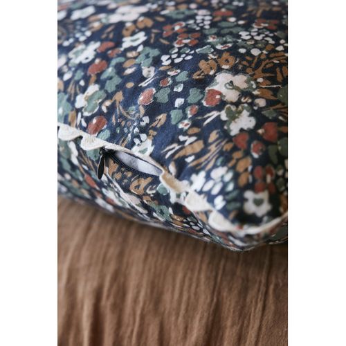 Coussin Déhoussable Festonné "capucine" 40 X 40 Cm "gaze De Coton"