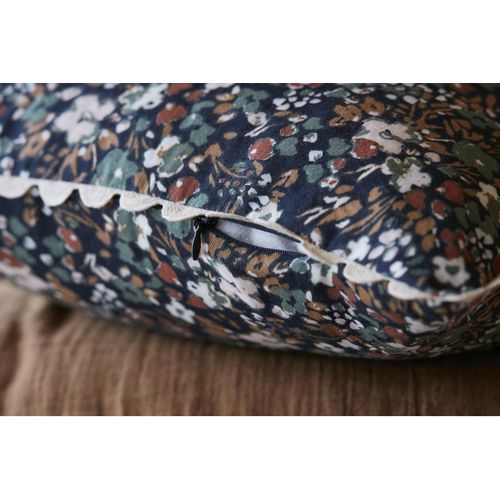 Coussin Déhoussable Festonné "capucine" 40 X 40 Cm "gaze De Coton"