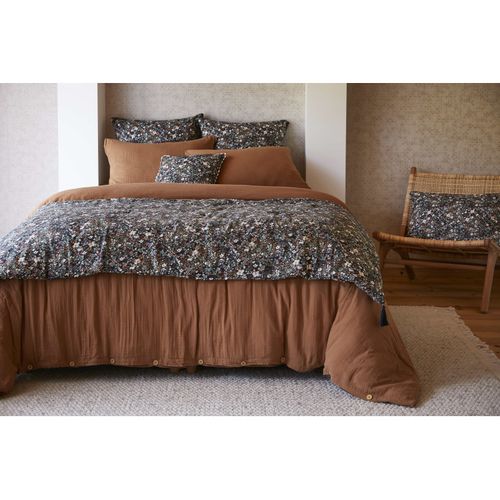 Coussin Déhoussable Festonné "capucine" 40 X 40 Cm "gaze De Coton"