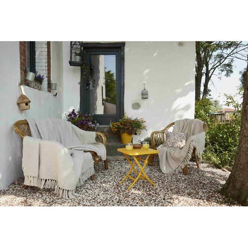 Plaid à Franges Nid D'abeille "gabin" - 180x220 Cm