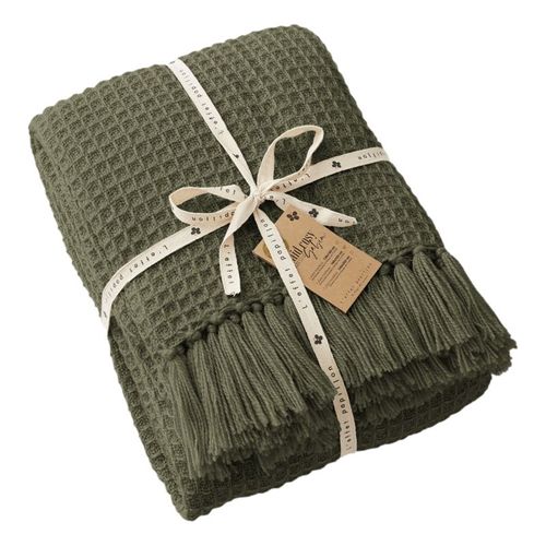 Couvre Lit à Franges Nid D'abeille "gabin" 240 X 260 Cm L'effet Papillon