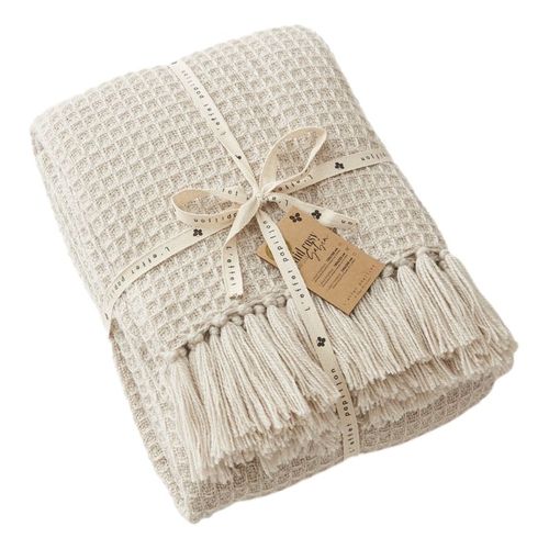 Couvre Lit à Franges Nid D'abeille "gabin" 240 X 260 Cm L'effet Papillon