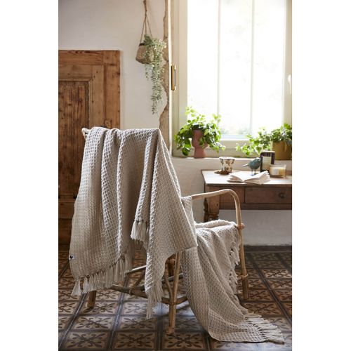 Couvre Lit à Franges Nid D'abeille "gabin" 240 X 260 Cm L'effet Papillon