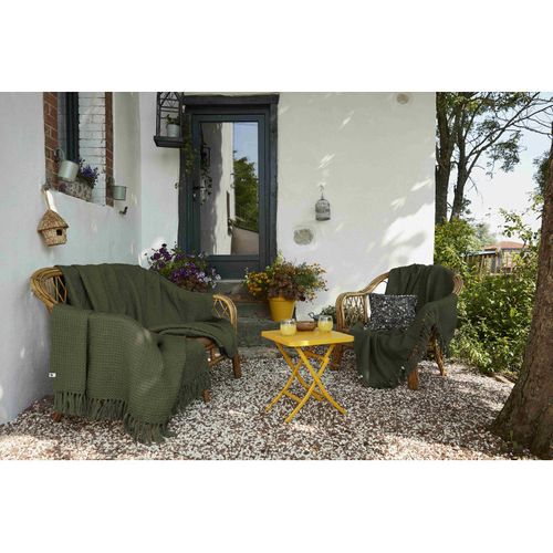 Plaid à Franges Nid D'abeille "gabin" - 130x160 Cm