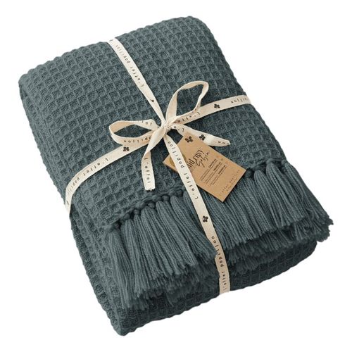 Couvre Lit à Franges Nid D'abeille "gabin" 240 X 260 Cm L'effet Papillon