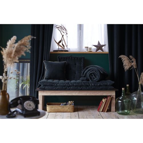 Coussin Déhoussable Finition Galon 45 X 45 Cm "césar" Velours De Coton