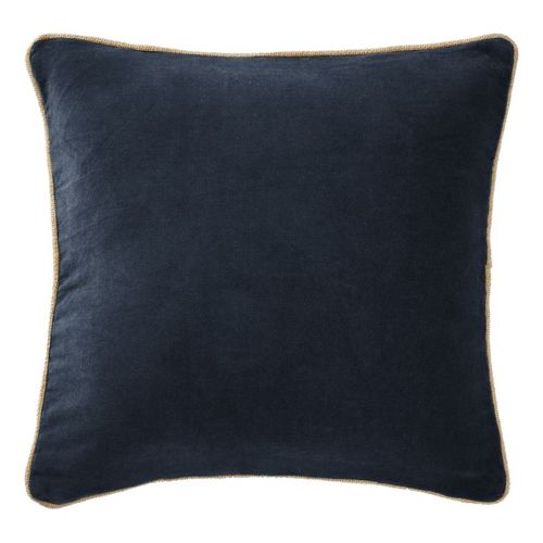 Coussin Déhoussable Finition Galon 45 X 45 Cm "césar" Velours De Coton