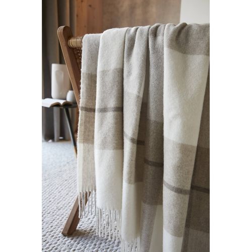 Plaid à Franges Pur Laine "marius" 140 X 200 Cm L'effet Papillon