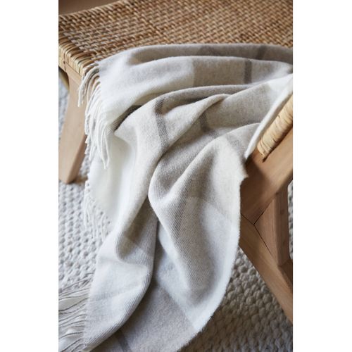 Plaid à Franges Pur Laine "marius" 140 X 200 Cm L'effet Papillon