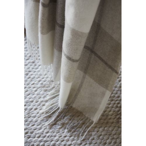 Plaid à Franges Pur Laine "marius" 140 X 200 Cm L'effet Papillon