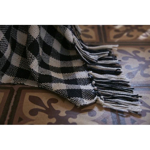 Plaid à Franges Tissé Teint "gabriel" - 180x220 Cm - L'effet Papillon