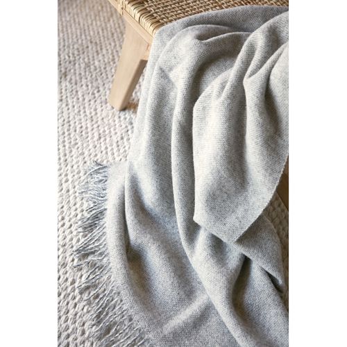 Plaid à Franges Pur Laine "martin" 140 X 200 Cm L'effet Papillon