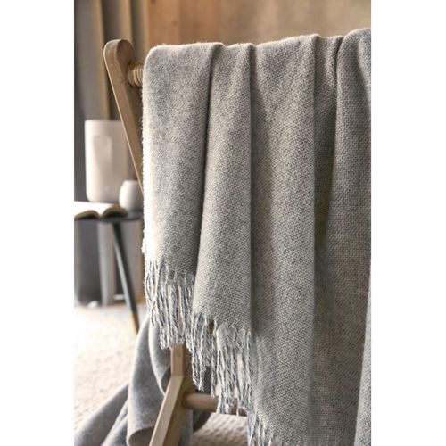 Plaid à Franges Pur Laine "martin" 140 X 200 Cm L'effet Papillon