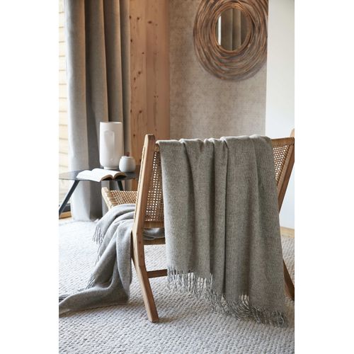 Plaid à Franges Pur Laine "martin" 140 X 200 Cm L'effet Papillon