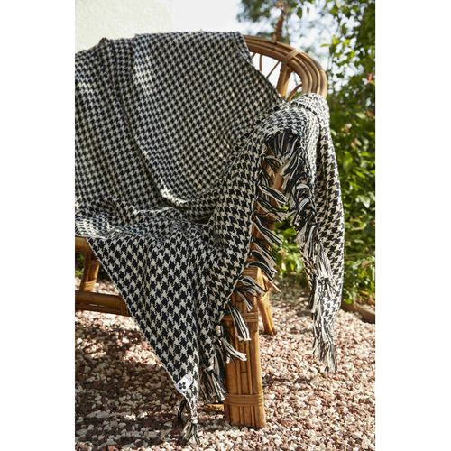 Plaid à Franges Tissé Teint "gaspard" - 130x160 Cm - L'effet Papillon