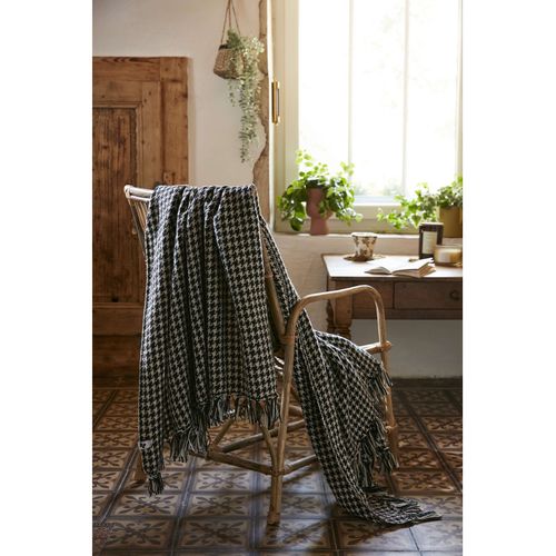 Plaid à Franges Tissé Teint "gaspard" - 130x160 Cm - L'effet Papillon