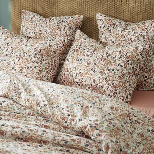 Taie D'oreiller Imprimée "capucine" 60 X 60 Cm et 50 X 70 Cm "gaze De Coton" L'effet Papillon