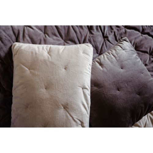 Housse De Coussin Velours - Finition Surpiqures "gipsy"