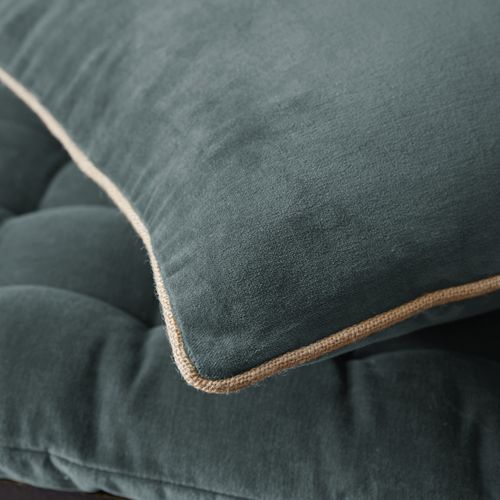 Coussin Déhoussable Finition Galon 45 X 45 Cm "césar" Velours De Coton