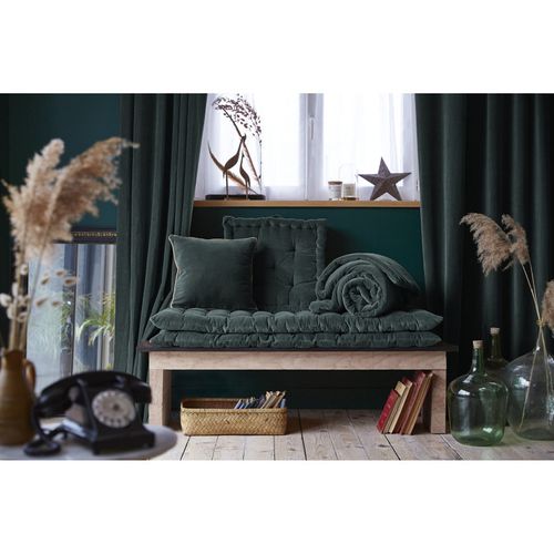 Coussin Déhoussable Finition Galon 45 X 45 Cm "césar" Velours De Coton