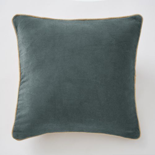 Coussin Déhoussable Finition Galon 45 X 45 Cm "césar" Velours De Coton
