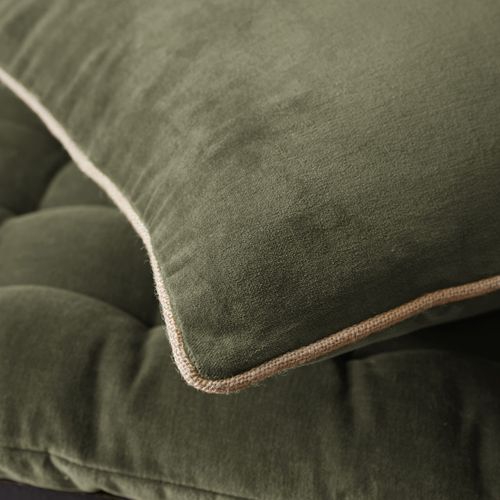 Coussin Déhoussable Finition Galon 45 X 45 Cm "césar" Velours De Coton