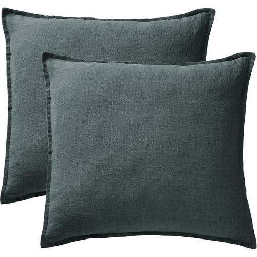 Lot De 2 Taies D'oreiller "soline" 60 X 60 Cm et 50 X 70 Cm "lin Lavé" L'effet Papillon