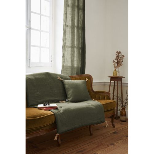 Edredon Ou Bout De Lit Matelassé 90 X 200 Cm "soline" Lin Lavé L'effet Papillon