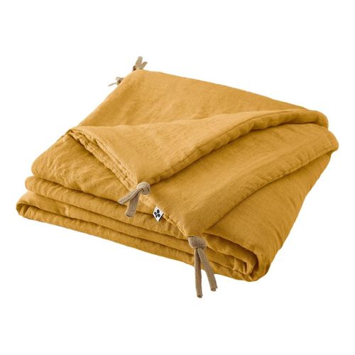 Edredon Ou Bout De Lit Matelassé 90 X 200 Cm "soline" Lin Lavé L'effet Papillon