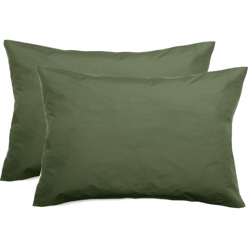 Lot De 2 Taies D'oreiller Percale Pur Coton Peigné Longues Fibres 80 Fils/cm² Vent Du Sud