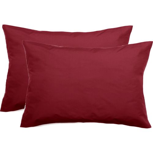 Lot De 2 Taies D'oreiller Percale Pur Coton Peigné Longues Fibres 80 Fils/cm² Vent Du Sud