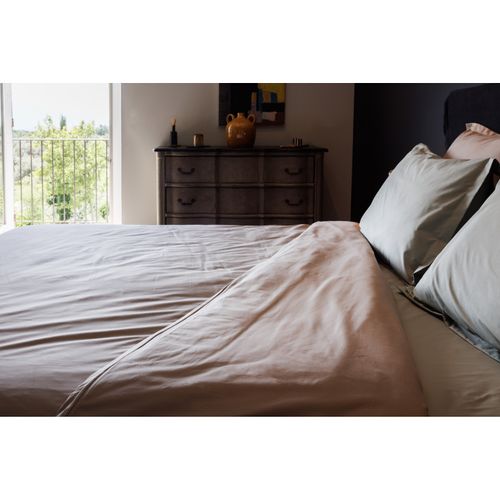 Drap Housse Percale Pur Coton Peigné Longues Fibres 80 Fils/cm² Avec Bonnet De 35 Cm