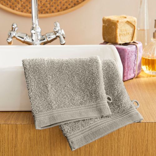 Lot De 2 Gants De Toilette "spa" 15 X 21 Cm / 400 Gr/m²