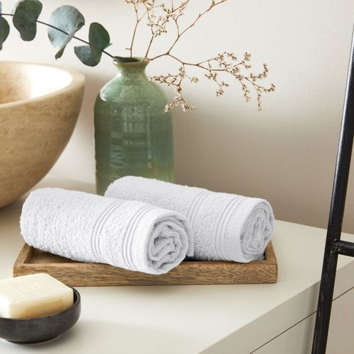 Lot De 2 Serviettes Invité "spa" 30 X 50 Cm / 400 Gr/m²