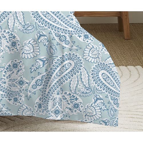 Pack Complet Housse De Couette Réversible Pour Lit 90 X 190 Cm Cachemire Bleu