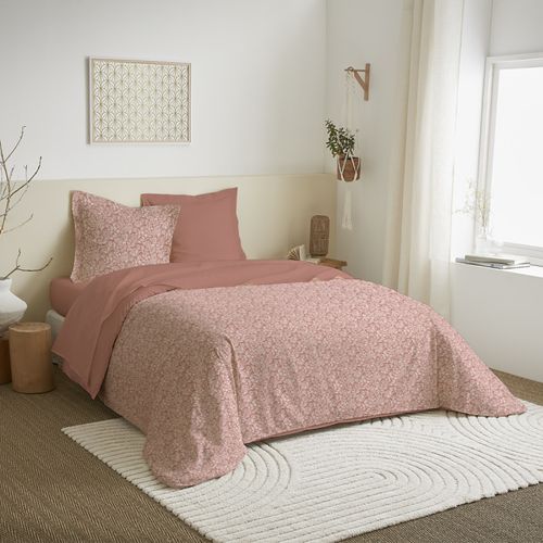 Parure De Draps 4 Pièces Pour Lit 140 X 190 Cm Céleste Pêche