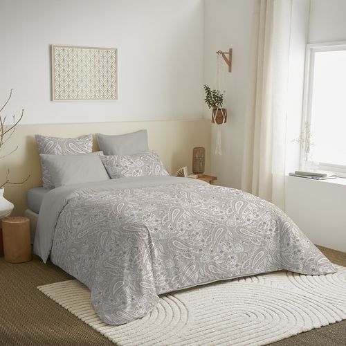 Pack Complet Housse De Couette Réversible Pour Lit 160 X 200 Cm Cachemire Naturel