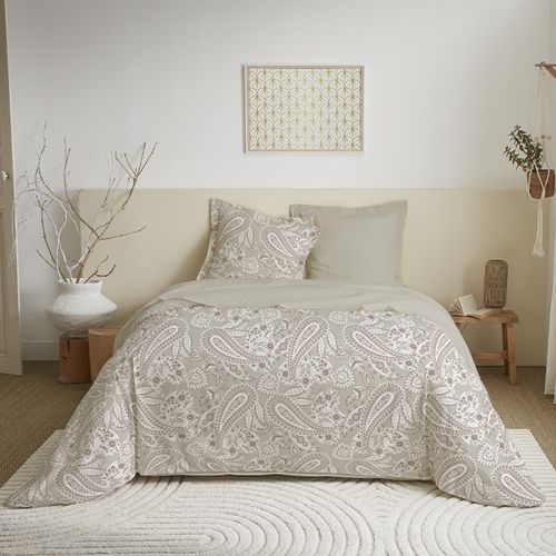 Parure De Draps 4 Pièces Pour Lit 140 X 190 Cm Cachemire Naturel