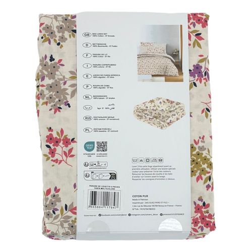 Pack Complet Housse De Couette Réversible Pour Lit 140 X 190 Cm  Tanya Multicolore