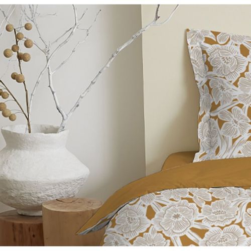 Parure De Draps 4 Pièces Pour Lit 140 X 190 Cm Agathe Moutarde