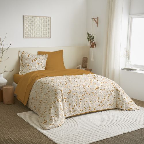 Parure De Draps 4 Pièces Pour Lit 140 X 190 Cm Agathe Moutarde